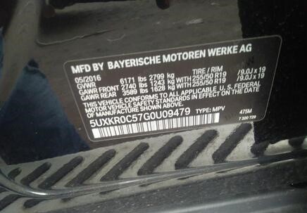 BMW X5 2016 Black vin: 5UXKR0C57G0U09479